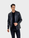 MENCIA BLAZER EN CUIR POUR HOMME | NOIR